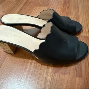 Kate Spade Black Scalloped Mules